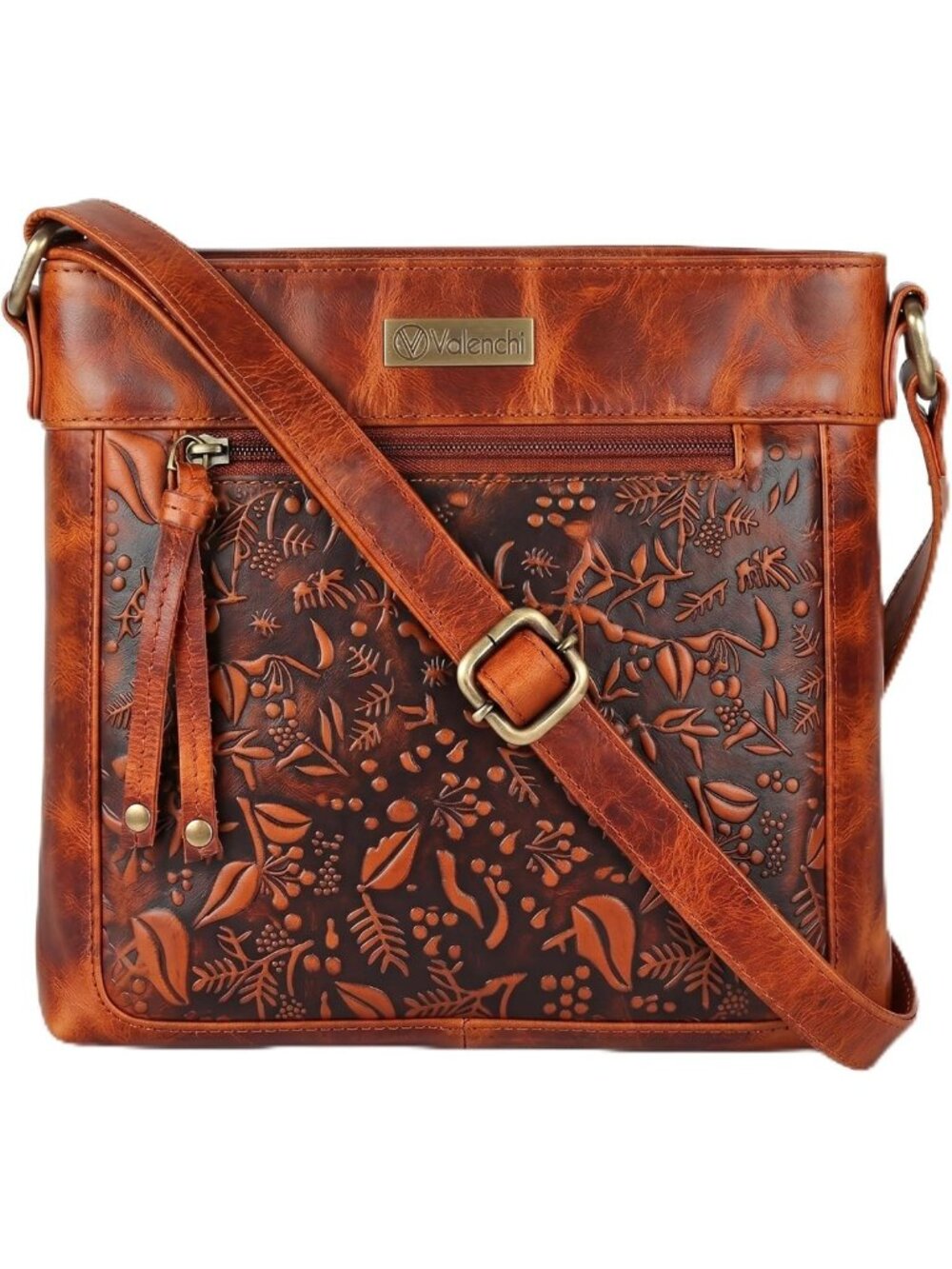 Genuine Leather Women's Crossbody Bag with Adjustable Strap - Stylish